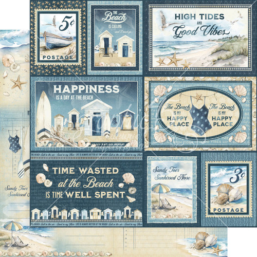 15 Pack The Beach Is Calling Double-Sided Cardstock 12"X12"-High Tide Good Vibes G45BC12-02800 - 810070165376