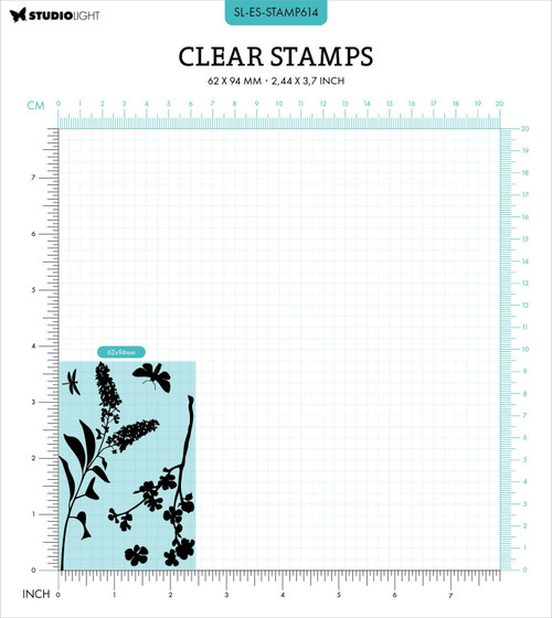 2 Pack Studio Light Essentials Clear Stamps-Nr. 614, Florals STAMP614