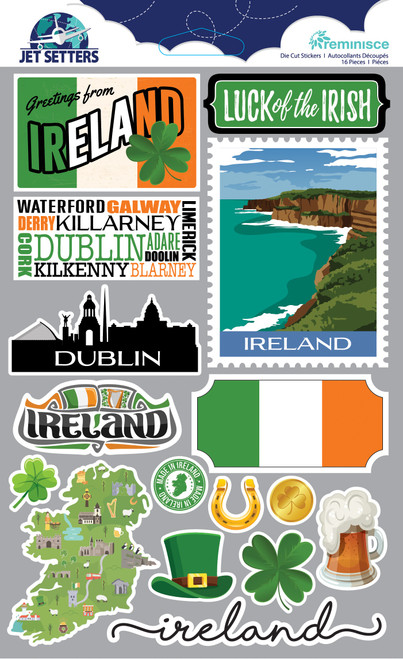 3 Pack Reminisce Jet Setters 3.0 Dimensional Stickers-Ireland JET-058 - 840310204114