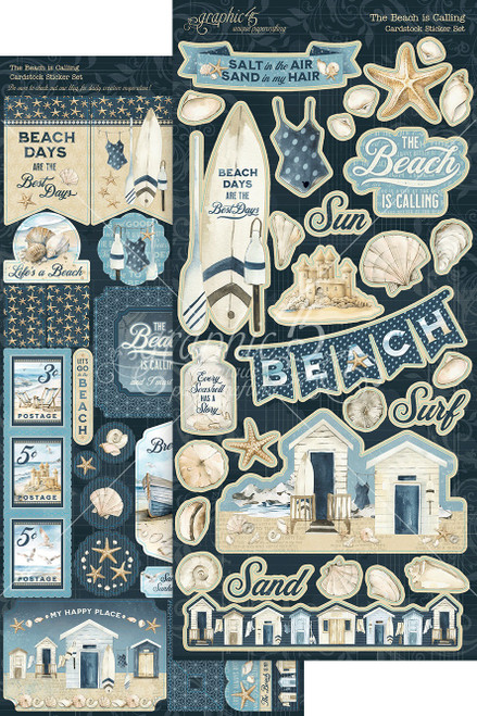 2 Pack The Beach Is Calling Cardstock Stickers 12"X12"G4502803