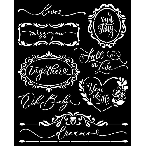 3 Pack - Stamperia Stencil 7.87"X9.84"-Romance Forever Plates - KSTD154 - 5993110032137