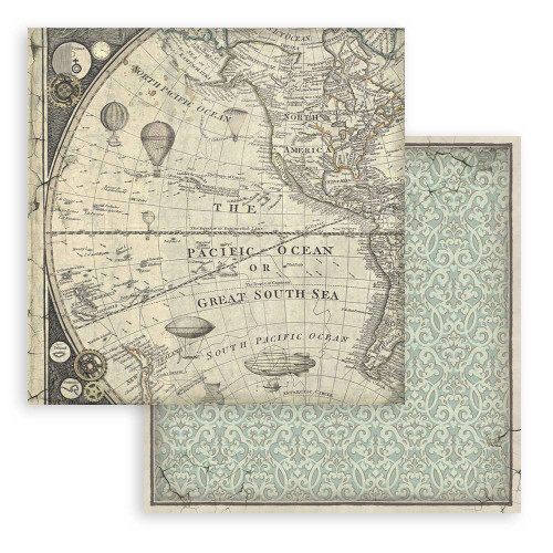 3 Pack - Stamperia Backgrounds Double-Sided Paper Pad 8"X8" 10/Pkg-Voyages Fantastiques, 10 Designs, 1 Each - SBBS97