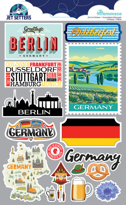 3 Pack Reminisce Jet Setters 3.0 Dimensional Stickers-Germany JET-057 - 840310204107