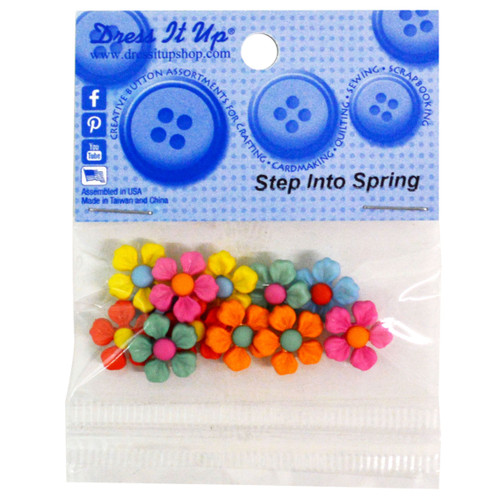 6 Pack Dress It Up Embellishments-Step Into Spring DIUBTN-10112 - 787117584127