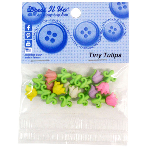 Dress It Up Embellishments-Tiny Tulips DIUBTN-12172 - 787117604726