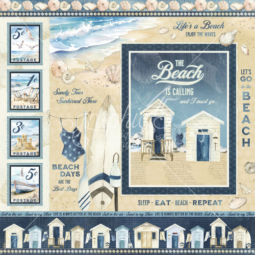 15 Pack The Beach Is Calling Double-Sided Cardstock 12"X12"-The Beach Is Calling G45BC12-02795