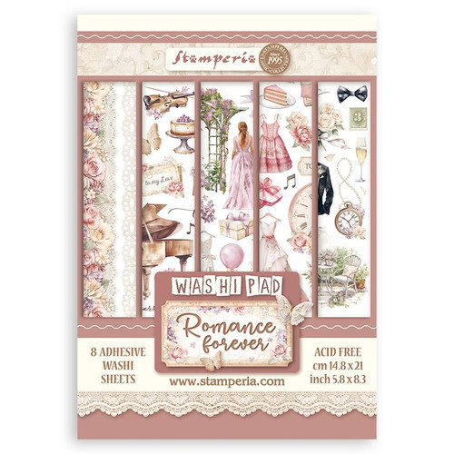 Stamperia A5 Washi Pad 8/Pkg-Romance Forever - SBW02 - 5993110033165