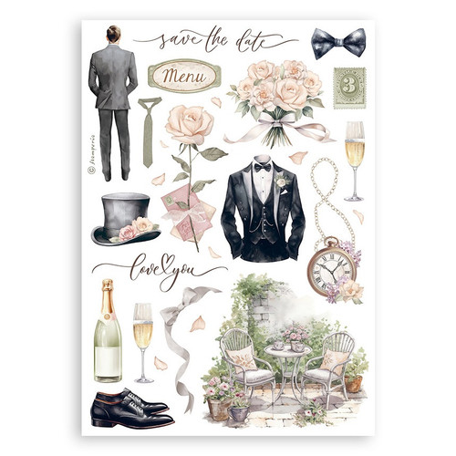 Stamperia A5 Washi Pad 8/Pkg-Romance Forever - SBW02