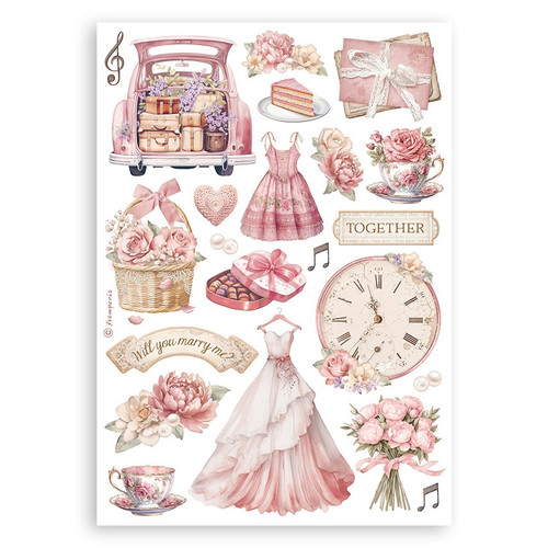 Stamperia A5 Washi Pad 8/Pkg-Romance Forever - SBW02