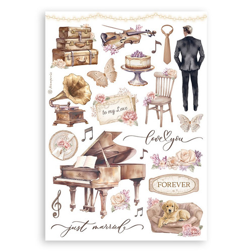 Stamperia A5 Washi Pad 8/Pkg-Romance Forever - SBW02
