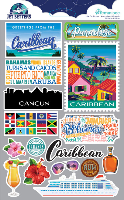 Reminisce Jet Setters 3.0 Dimensional Stickers-Caribbean JET-052 - 840310204053