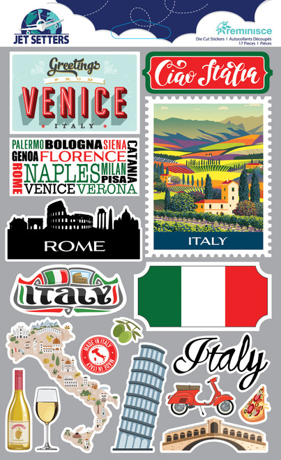 Reminisce Jet Setters 3.0 Dimensional Stickers-Italy JET-059 - 840310204121