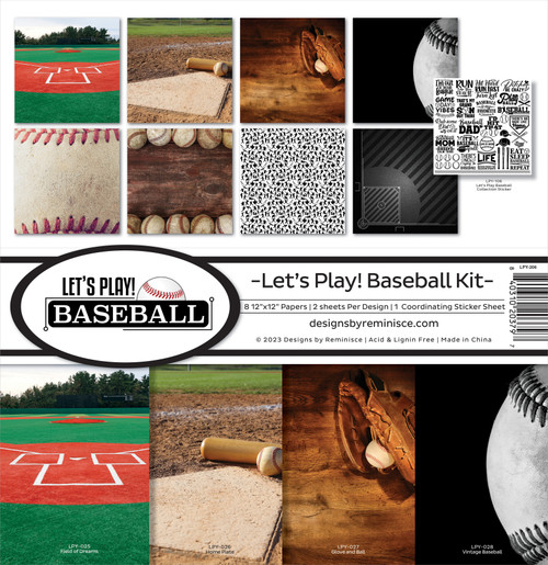 Reminisce Collection Kit 12"X12"-Let's Play Baseball - LPY206 - 840310203797