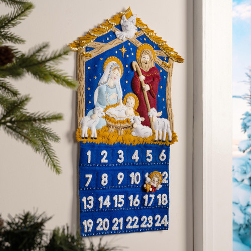 Bucilla Advent Calendar Felt Applique Kit 13"X19.5"-One Starry Night 89681E - 046109896816