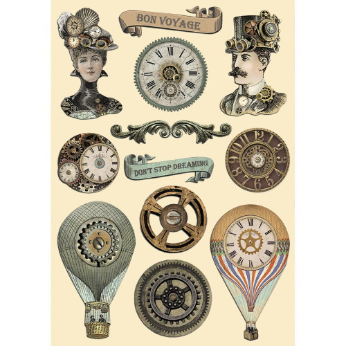 Stamperia Colored Wooden Shapes A5-Voyages Fantastiques - KLSP153 - 5993110033097