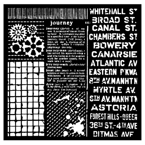 Stamperia Stencil 7"X7"-Voyages Fantastiques Mixed Patterns - KSTDQ99 - 5993110032731