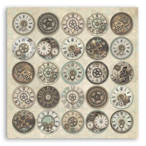 Stamperia Polyester Fabric 12'X12" 4/Pkg-Voyages Fantastiques - SBPLT22 Stamperia Polyester Fabric 12'X12" 4/Pkg-Voyages Fantastiques - SBPLT22