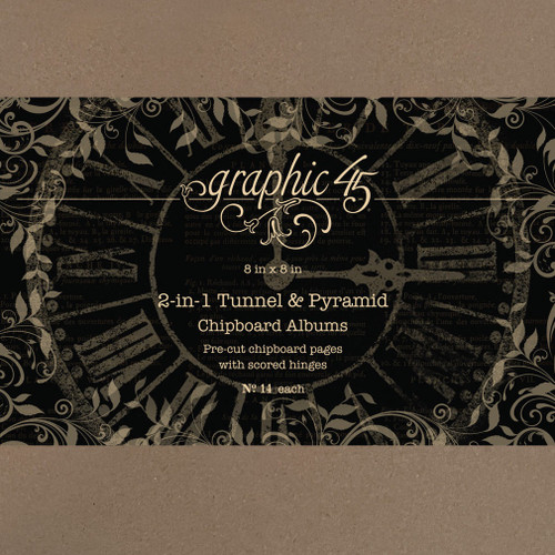 Graphic 45 Staples Chipboard Album 8"X8"-2 In 1 Tunnel & Pyramid G4502827 - 810070165642
