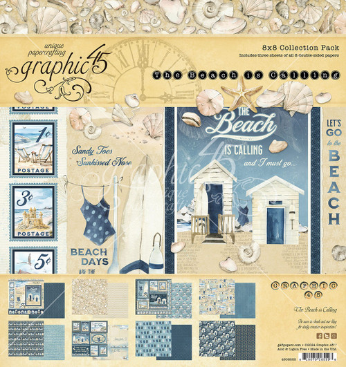 Graphic 45 Collection Pack 8"X8"-The Beach Is Calling - G4502822 - 810070165598