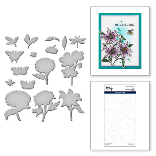 Spellbinders Etched Dies By Simon Hurley-Beautiful Blooms S7243