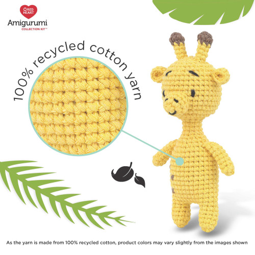 Red Heart Amigurumi Crochet Kit Collection Safari-Giraffe, Lion, Tiger & Elephant RHPPCK1