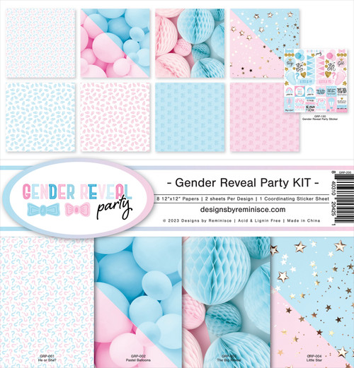 Reminisce Collection Kit 12"X12"-Gender Reveal Party GRP200 - 840310204251