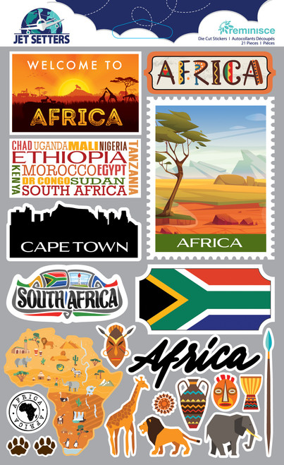 Reminisce Jet Setters 3.0 Dimensional Stickers-Africa JET-051 - 840310204046