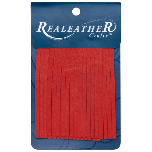 Realeather(R) Crafts Deerskin Fringe 2"X3" 2/Pkg-Red SF0203-0410 - 870192008258