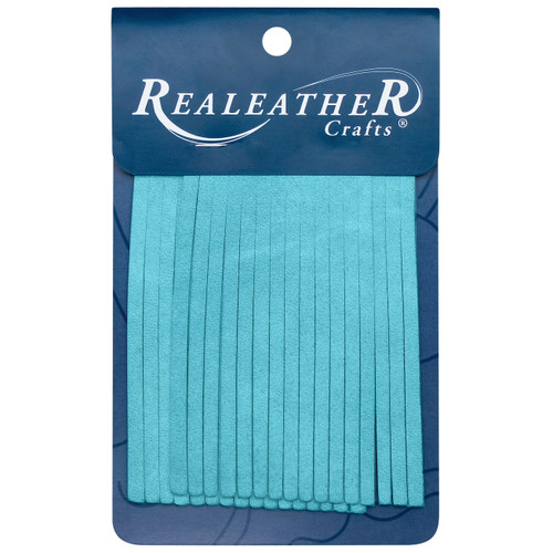 Realeather(R) Crafts Deerskin Fringe 2"x3" 2/Pkg-Turquoise - SF0203-0439 - 870192008265