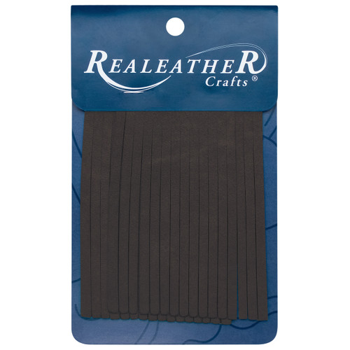 Realeather(R) Crafts Deerskin Fringe 2"X3" 2/Pkg-Chocolate SF0203-0207 - 870192008234