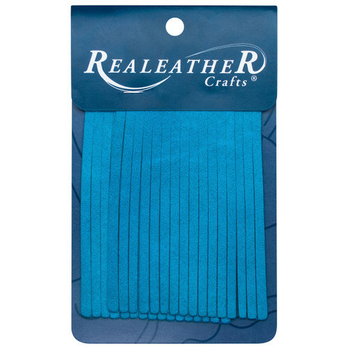 Realeather(R) Crafts Deerskin Fringe 2"X3" 2/Pkg-Dark Turquoise SF0203-0011 - 870192010312