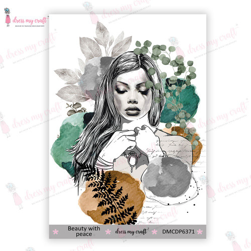 6 Pack - Dress My Craft Mini Transfer Me Sheet 4"X6"-Beauty With Peace - MCDP6371 - 194186018826