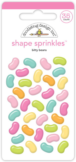 3 Pack Doodlebug Sprinkles Adhesive Enamel Shapes-Bitty Beans DB8428 - 842715084285