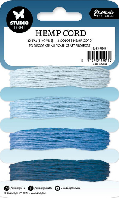 2 Pack - Studio Light Consumables Hemp Cord 4/Pkg-Nr. 09, Shades Of Blue - LESRIB09