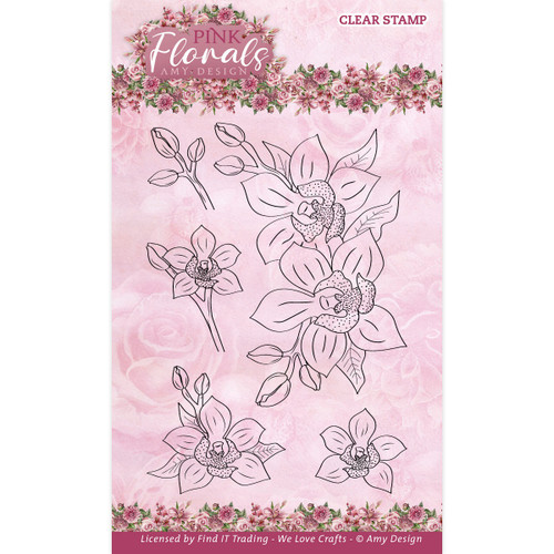 Find It Trading Amy Design Clear Stamps-Orchid, Pink Florals DCS10079 - 8718715135628