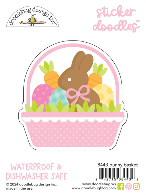 3 Pack Doodlebug Water Bottle Sticker Doodles-Bunny Basket DB8443 - 842715084438