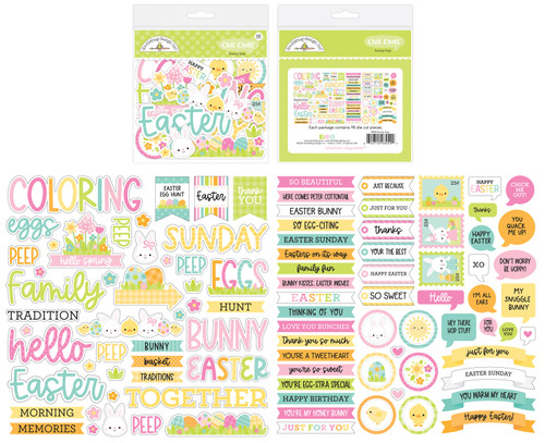 2 Pack - Doodlebug Odds & Ends Chit Chat Die-Cuts-Bunny Hop - DB8454 - 842715084544 2 Pack - Doodlebug Odds & Ends Chit Chat Die-Cuts-Bunny Hop - DB8454 - 842715084544
