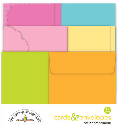 2 Pack Doodlebug Cards & Envelopes 12/Pkg-Easter Assortment DB8456 - 842715084568