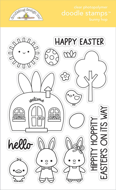 Doodlebug Clear Doodle Stamps-Bunny Hop DB8447 - 842715084476