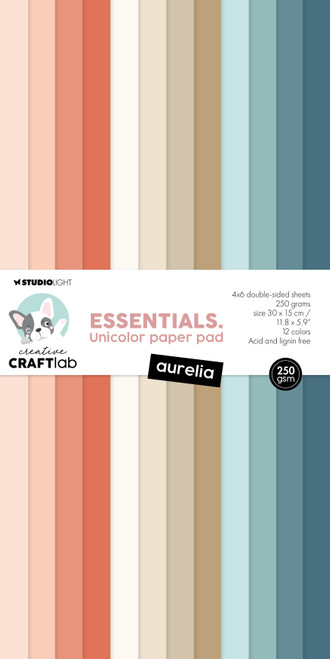 Studio Light Essentials Unicolor Paper Pad 11.8"X5.9" 24/Pkg-Nr. 151, Aurelia ESUPP151 - 8713943149911