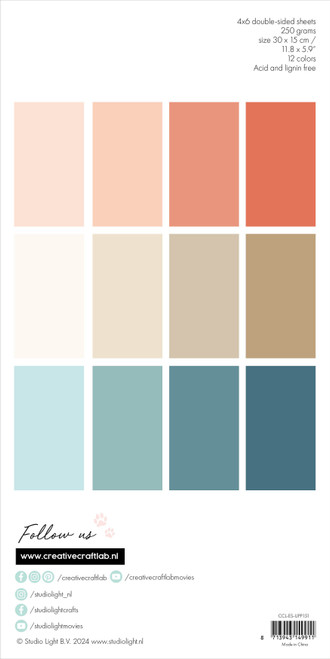 Studio Light Essentials Unicolor Paper Pad 11.8"X5.9" 24/Pkg-Nr. 151, Aurelia - ESUPP151 Studio Light Essentials Unicolor Paper Pad 11.8"X5.9" 24/Pkg-Nr. 151, Aurelia - ESUPP151