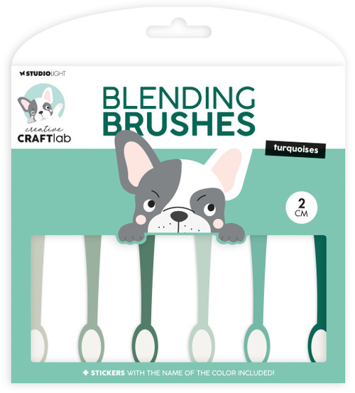 Studio Light Essentials 0.75" Blending Brushes 6/Pkg-Nr. 14, Turquoise ESBBRU14 - 8713943149966