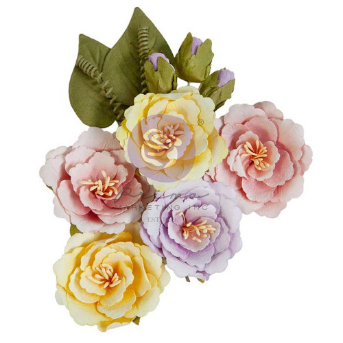 3 Pack Prima Marketing Paper Flowers 12/Pkg-Sunday Afternoon, In Full Bloom P668617 - 655350668617