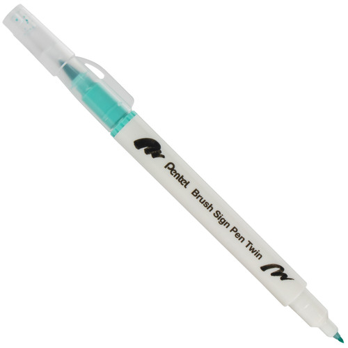 Pentel Arts Sign Pen Twin Brush 6/Pkg-Green Hues SESW30CP-C63