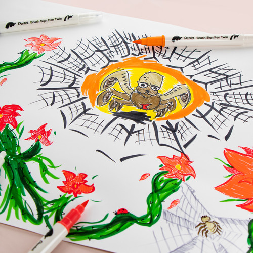 Pentel Arts Sign Pen Twin Brush 6/Pkg-Pink Hues - SESW30CP-C64 Pentel Arts Sign Pen Twin Brush 6/Pkg-Pink Hues - SESW30CP-C64