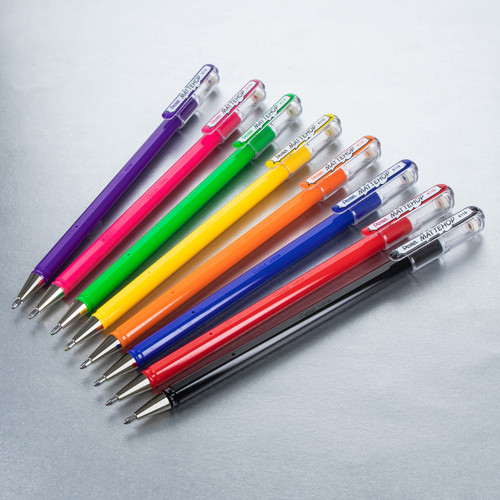 Pentel Arts Hybrid Mattehop Gel Roller Pen 1.0mm 8/Pkg-Assorted Colors 110VBP8M