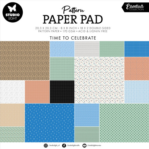 Studio Light Essentials Patterned Paper Pad 8"X8" 36/Pkg-Nr. 154, Background Designs ESPPP154 - 8713943150344