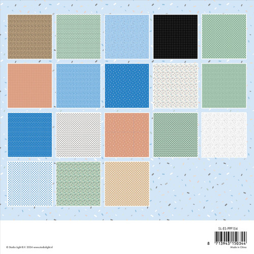 Studio Light Essentials Patterned Paper Pad 8"X8" 36/Pkg-Nr. 154, Background Designs ESPPP154