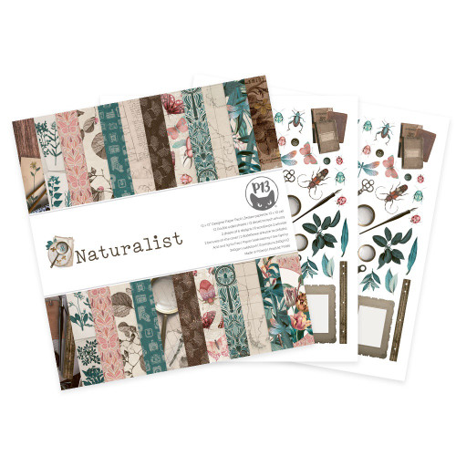 P13 Double-Sided Paper Pad 12"X12" 12/Pkg-Naturalist - P13NAT08