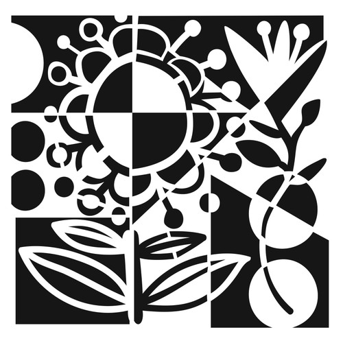 Crafter's Workshop Stencil 6"X6"-Fractured Flower - TCW6X6S-1077 - 842254030774